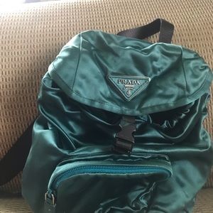 Authentic Prada Silk Mini Backpack.
